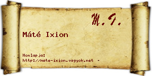 Máté Ixion névjegykártya